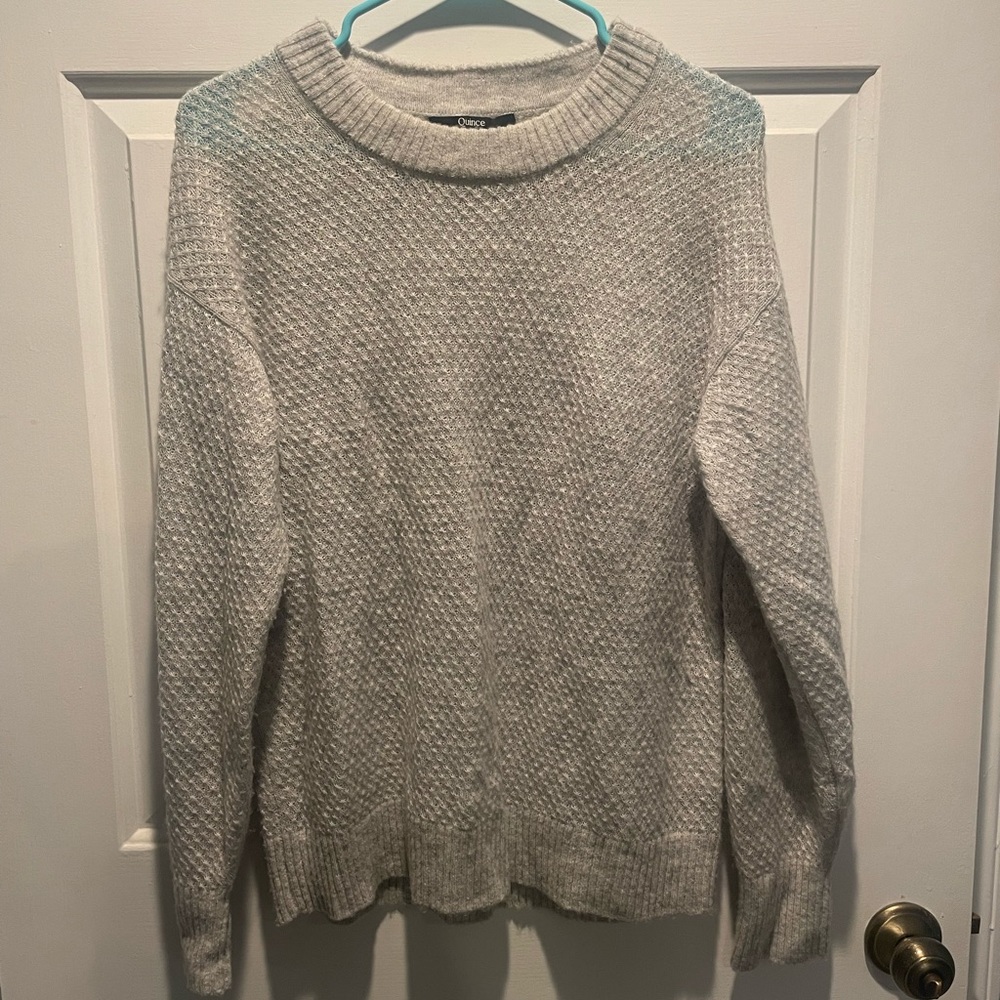 Quince Baby Alpaca Wool Diamond Stitch Sweater
